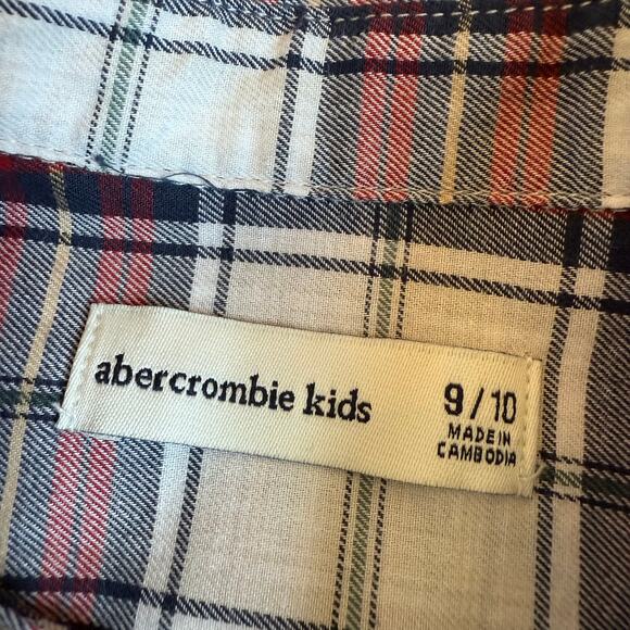 Abercrombie Kids Plaid Button Down Cotton Shirt 9/10 - Picture 8 of 10